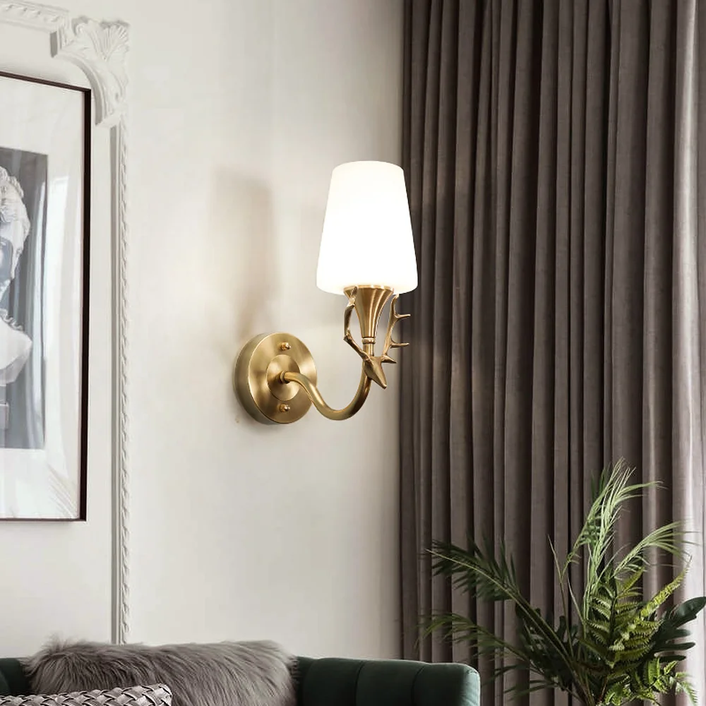 Роскошный Рождественский настенный светильник со стеклянным абажуром EMK