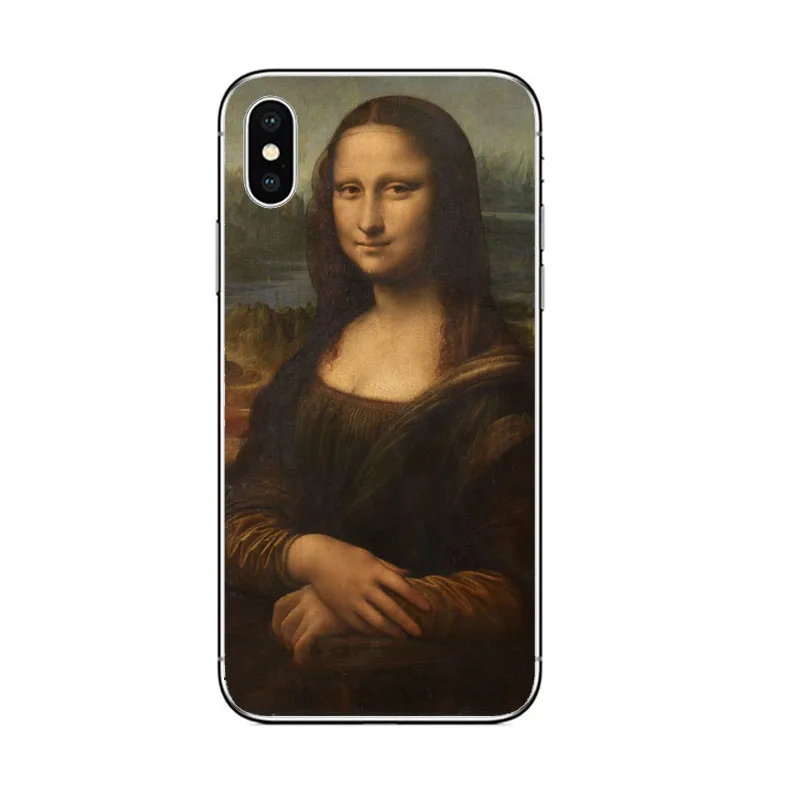 Чехол для телефона Mona Lisa с принтом мягкий из ТПУ iphone X XR XS MAX 8 7 6 5 6S 5s PLUS SE MonaLisa gum smoke