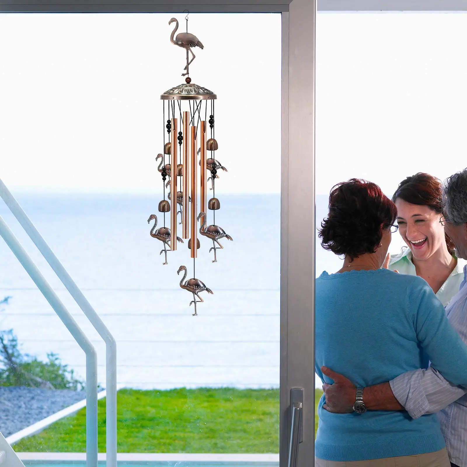 

Декоративные подвесные колокольчики для птиц, колокольчики из смолы с приятным звуком столкновения, для всей семьи, для уличных украшений