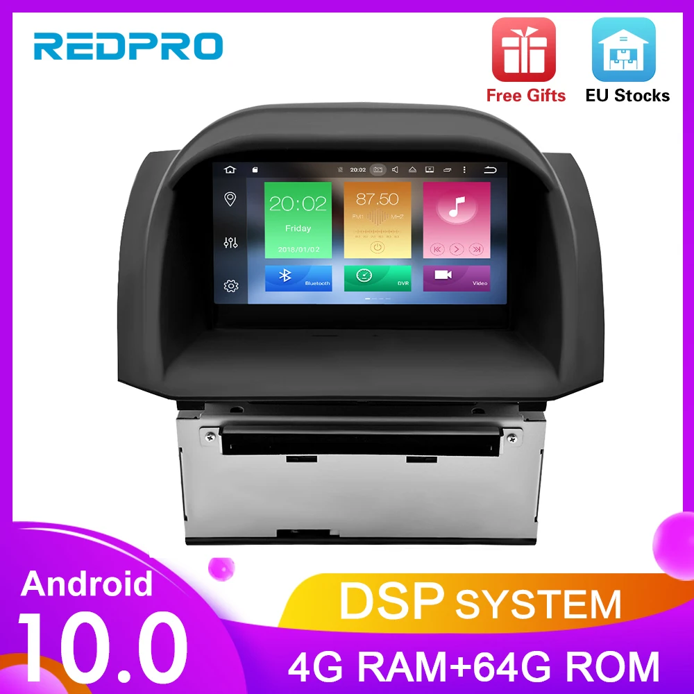 Автомобильный стереоплеер IPS Octa Core Android 10 0 для Ford Fiesta 2013 2017 DVD GPS навигация