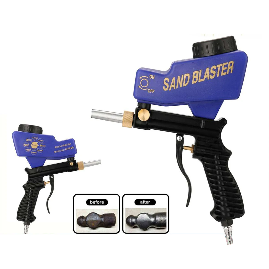 

Portable Spray Gun Gravity Pneumatic Sandblasting Set Rust Blasting Device Adjustable Airbrush Pneumatic Tool Pneumatic Airbrush