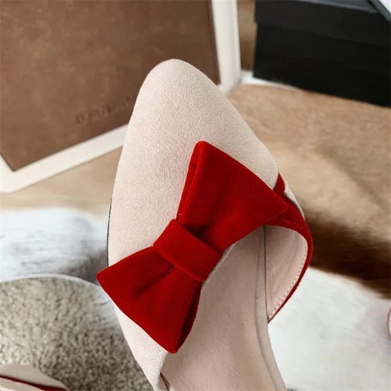 PXELENA Playful Butterfly-knot Girls Strange Low Heels Sandals 2020 Summer Contrast Color Faux Suede Comfort Women Shoes Student | Обувь