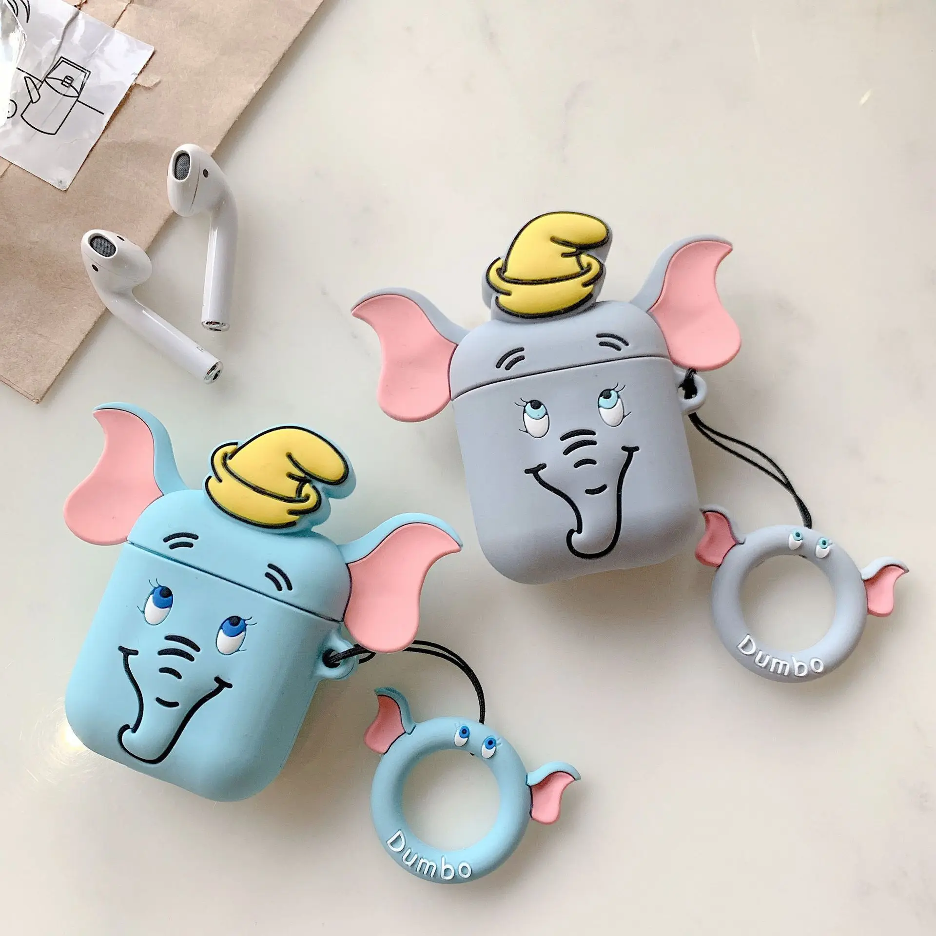 

3D Cute Cartoon Elephant Case for AirPods 1 2 Wireless Bluetooth Earphone Sleeve Sheath Cover for AirPods Pro Soft Shell Fashion