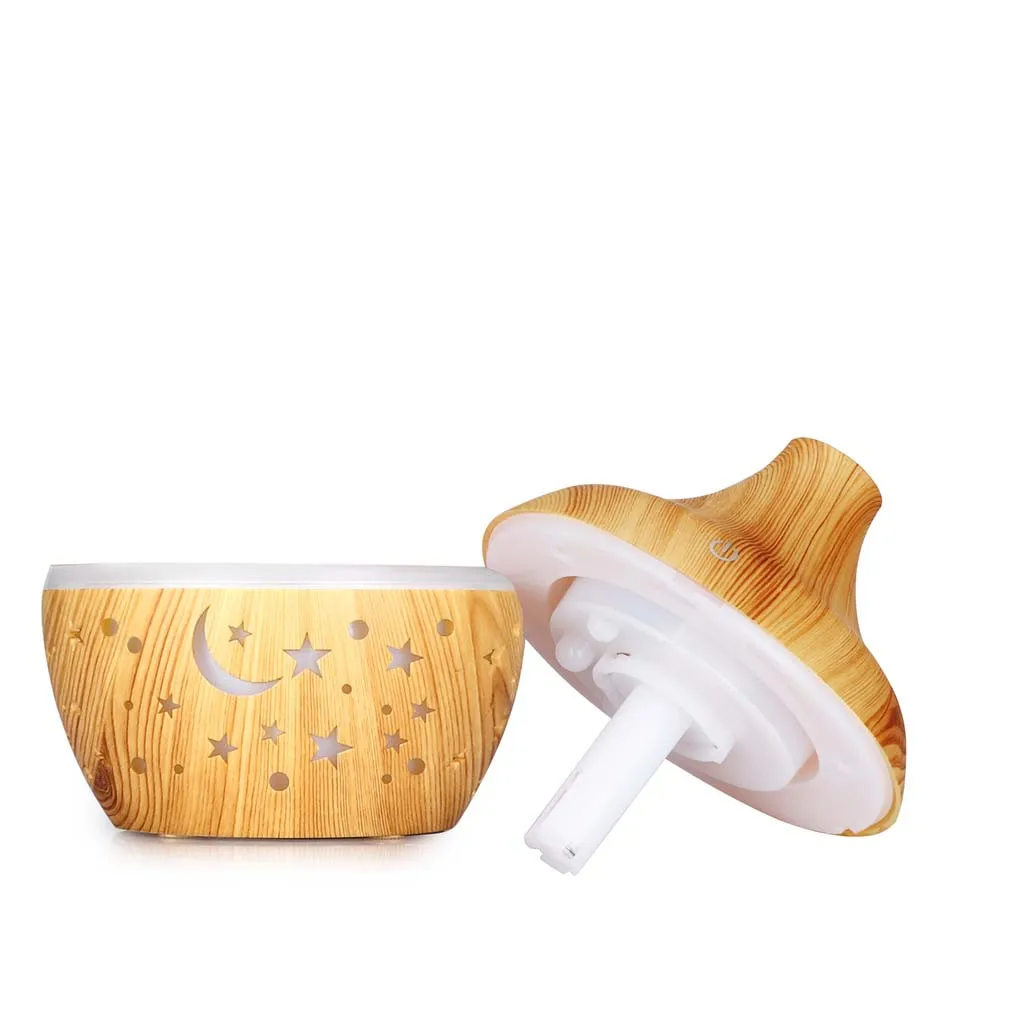 

300ml USB Air humidifier 7 Moon light Aroma air diffuser wood Aromabefeuchter Essential oil Aromatherapy cool mist maker