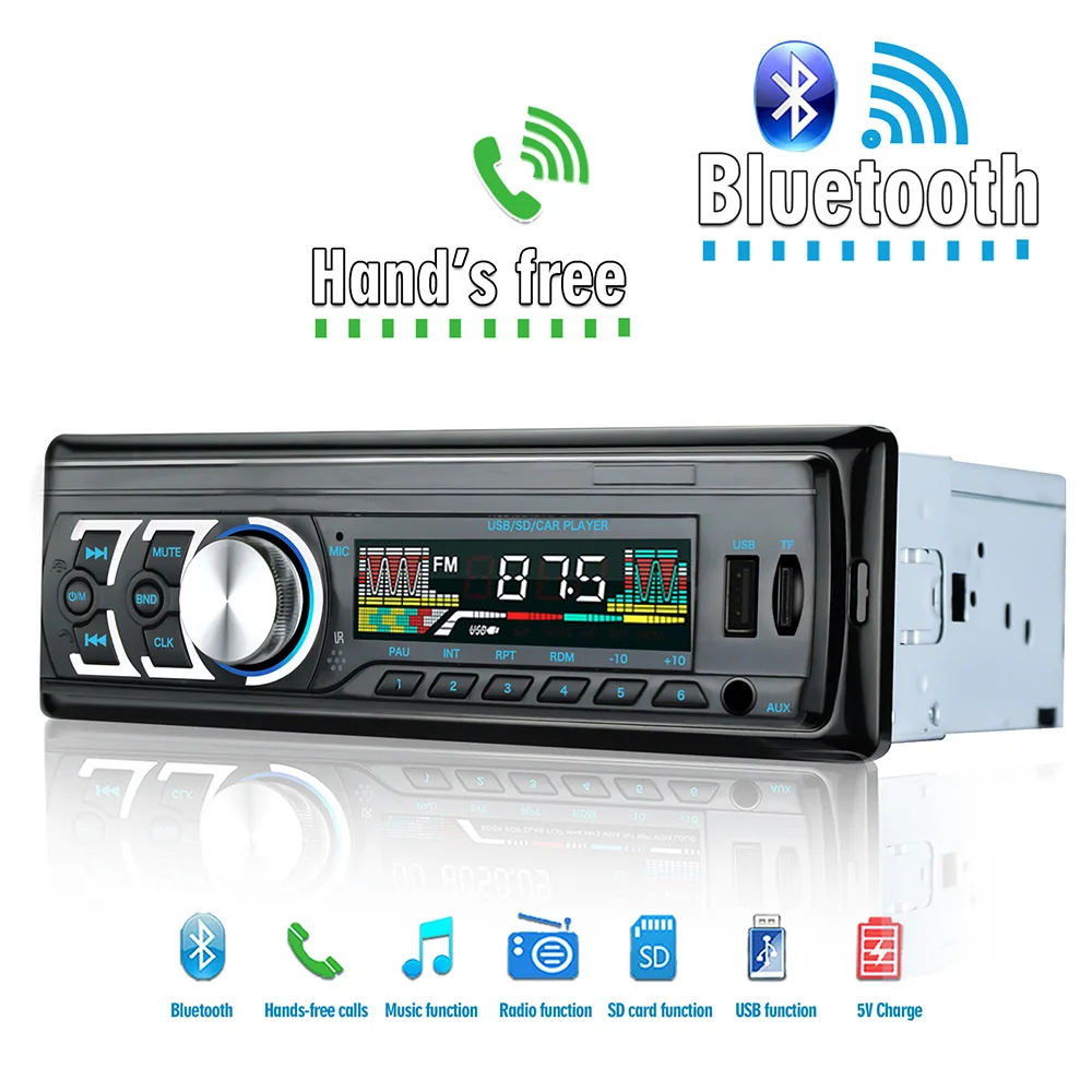 Автомагнитола 1 Din Bluetooth SD MP3 плеер USB SD AUX вход Авто радио Автомобильный плеер 12 в FM AUX-IN стерео BY004