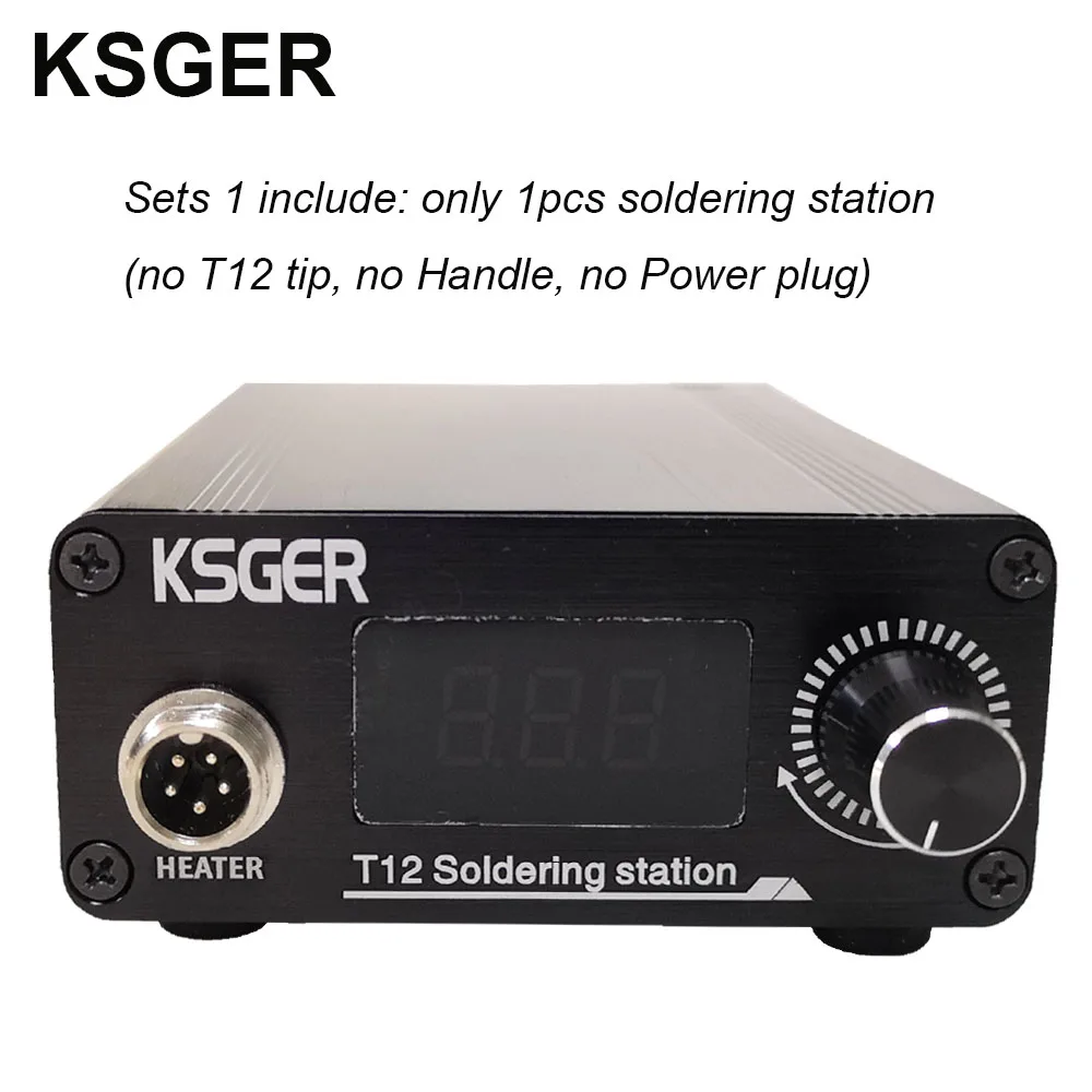 Sets 1 KSGER T12 паяльная станция STM32 цифровой контроллер алюминиевый сплав чехол 907 Паяльник ручка Автоматический Режим сна Boost T12 наконечник - Цвет: Sets 1