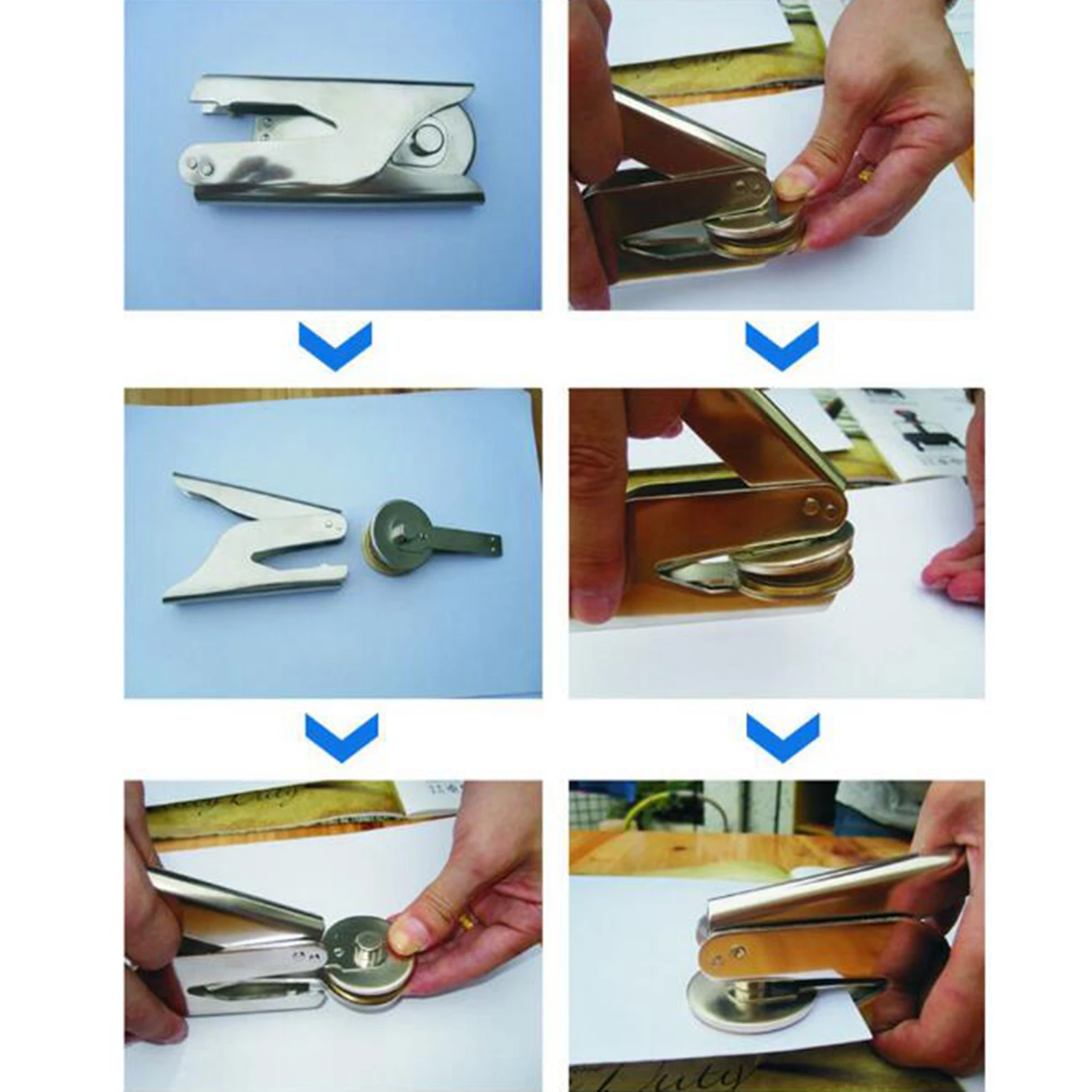 

Handheld Book Embosser Steel Stamp Die Punch Metal Stamping Tool Scrapbooks