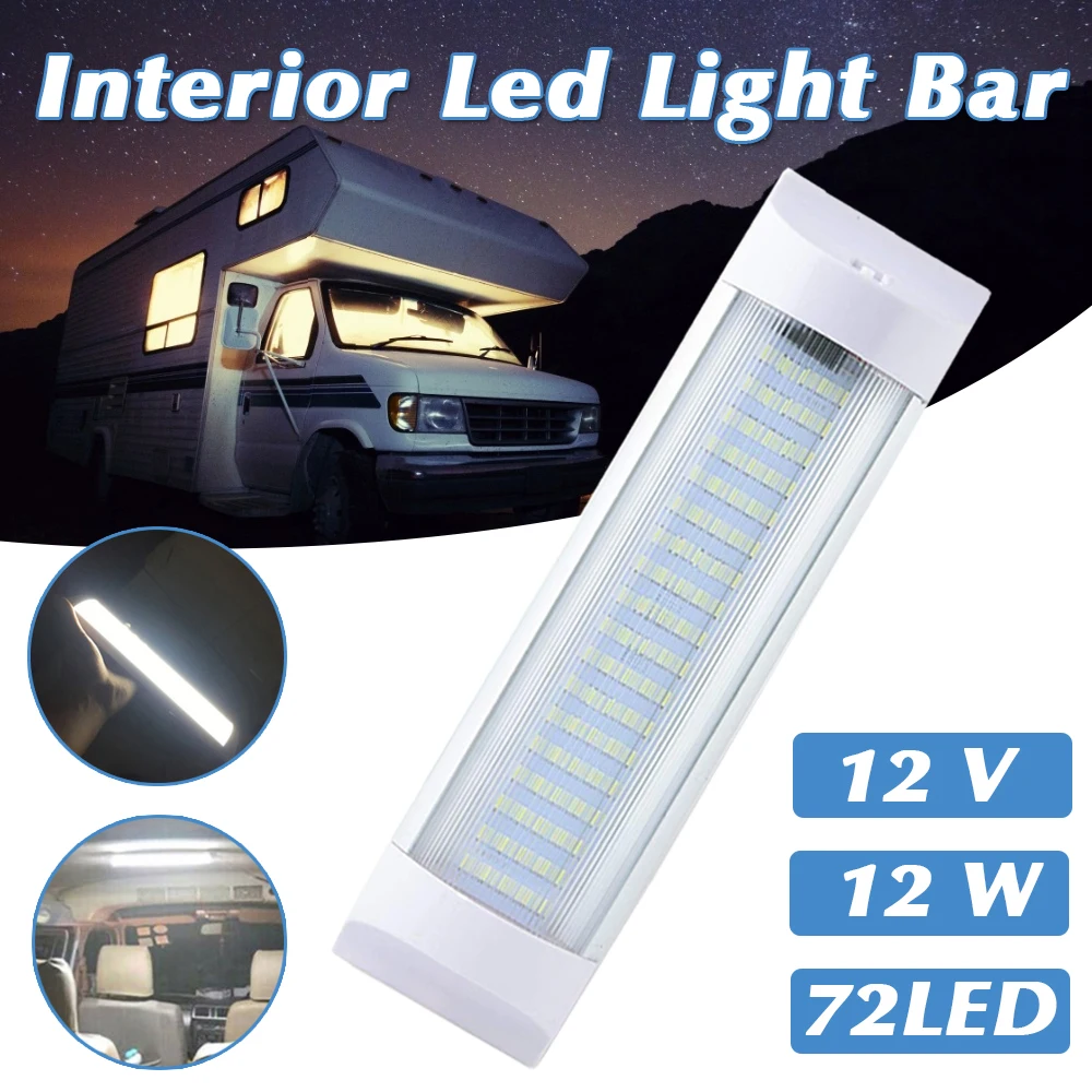 

12V 72 светодиодный интерьер автомобиля светодиодный светильник бар укрыты внутренной сводной Крыше Потолочные внутренний светильник багаж...