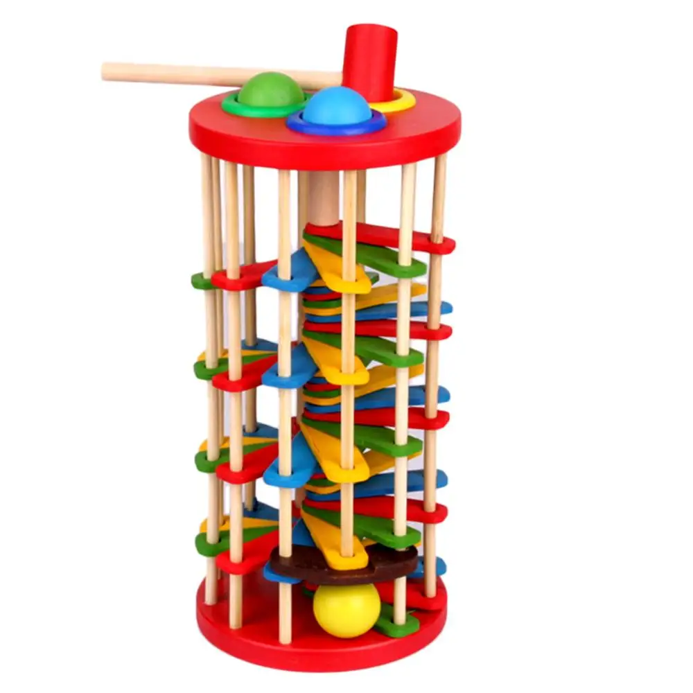 

Лидер продаж, креативная Деревянная башня с отбойным молотком, вращающаяся лестница для раннего развития, детские игрушки, лучший подарок