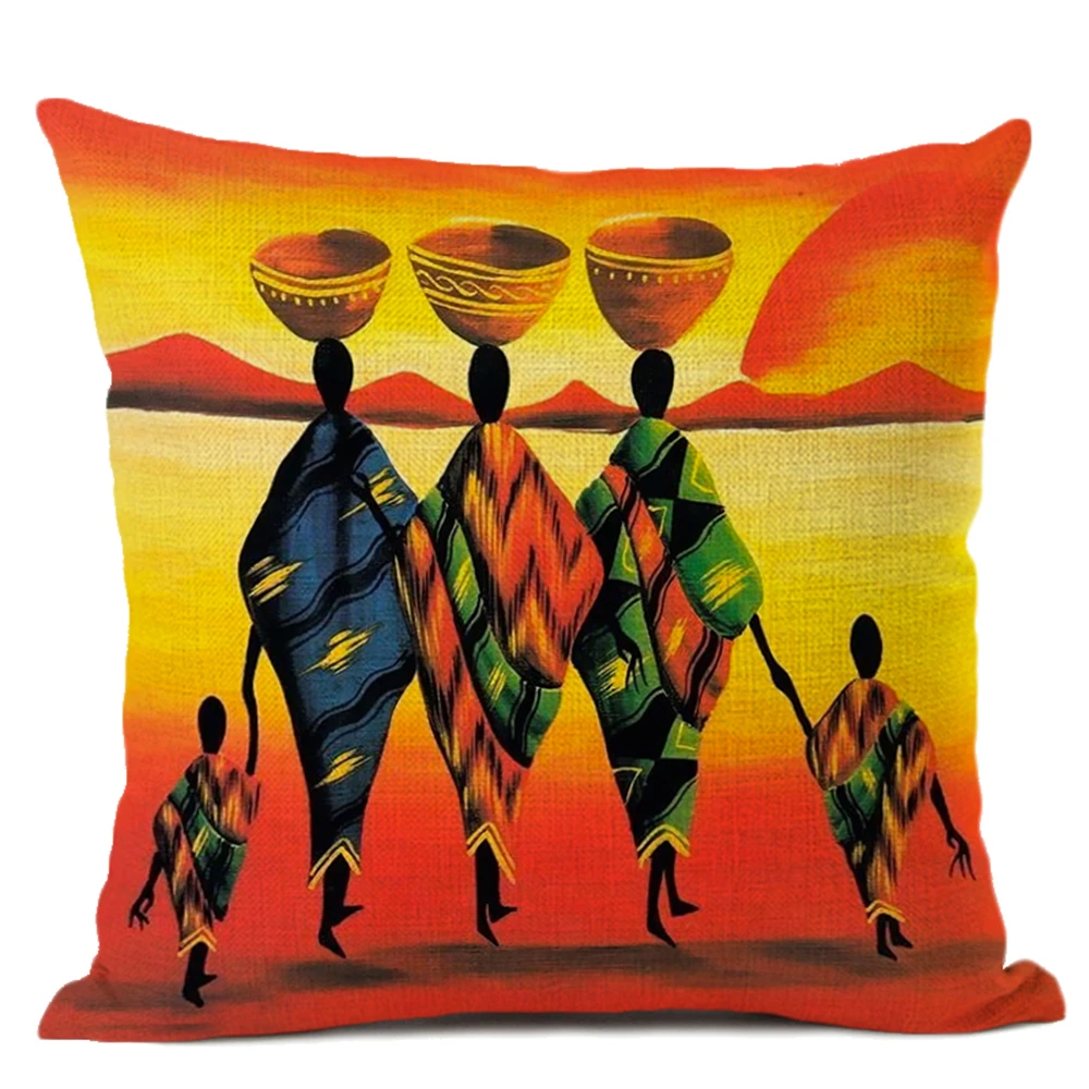 Абстрактная африканская картина маслом Африканский стиль жизни диван