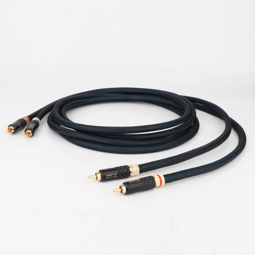 Пара топ 5N из бескислородной меди чистый Медь с серебряным покрытием RCA Interconnet