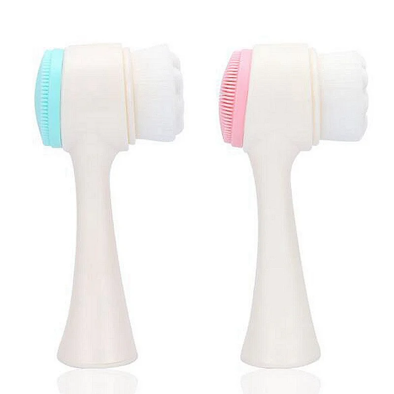 3D двухсторонняя кисть для лица силиконовая Мягкая щетина силикагель Очищающий