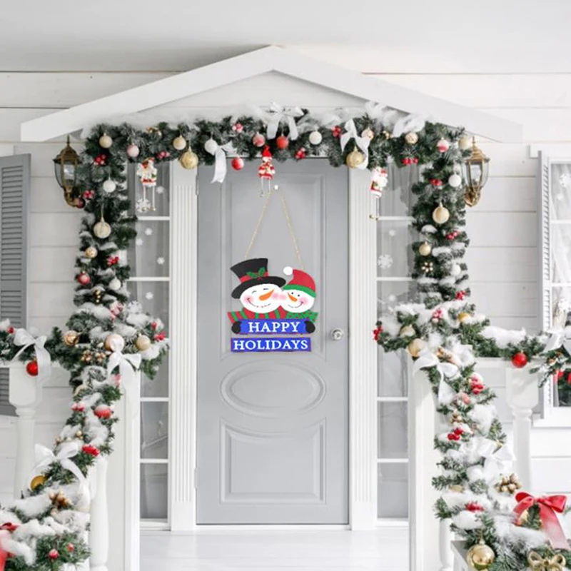

New Year Xmas Tree Decoration Home Wooden Hanging Sign Door Decoration Christmas Gift Crafts Home Decoration Pendant