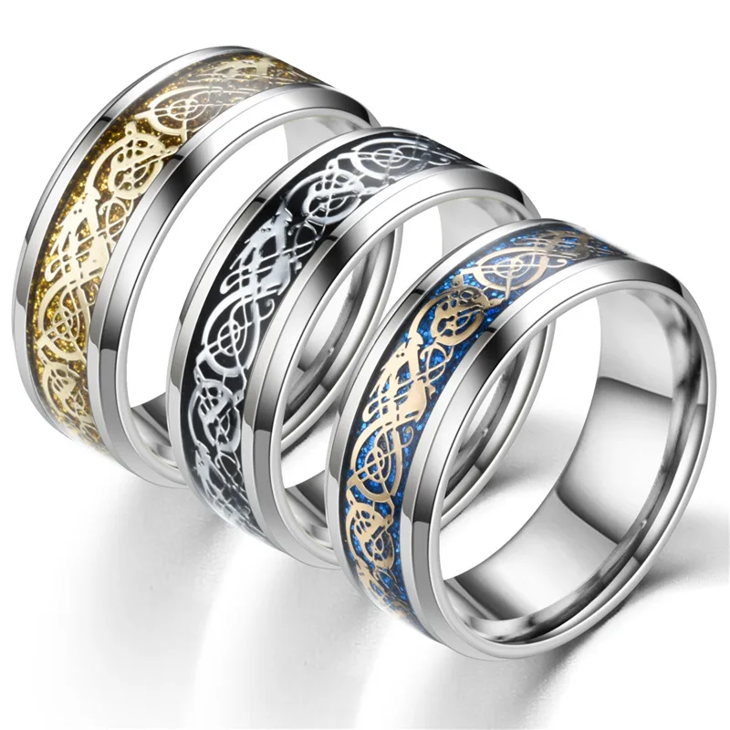 Dragon pattern Stainless steel men's ring fashion trend jewelry | Rings