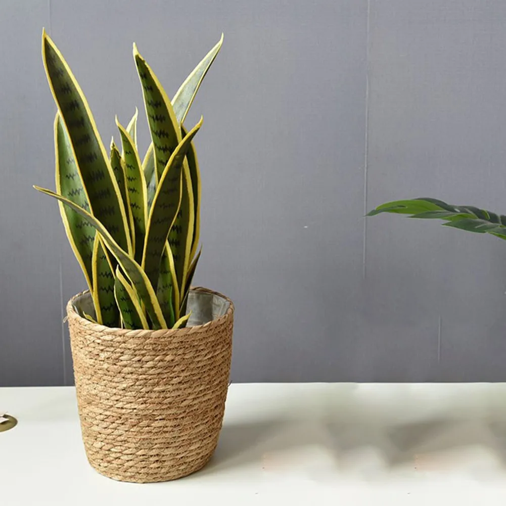 Straw Woven Flower Pot 6