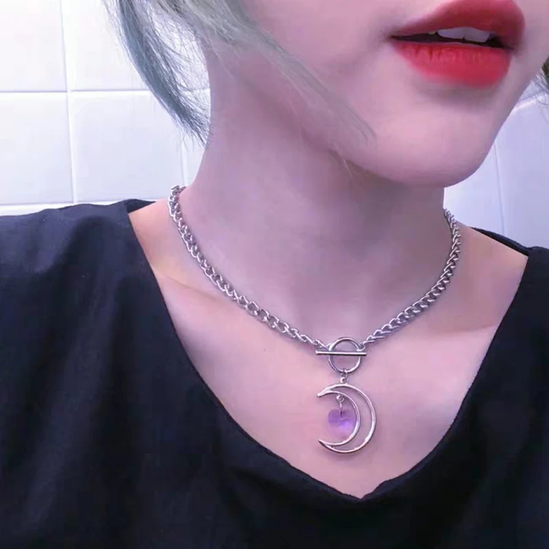 Женское Ожерелье с кулоном Love heart Moon золотистого и серебряного цвета подарок на