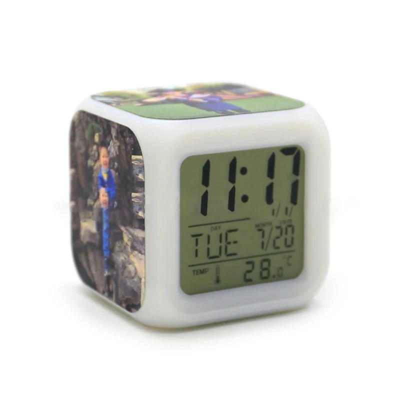 

Светодиодный цифровой будильник 517E 7 цветов, ночсветильник, украшение для спальни, подарок