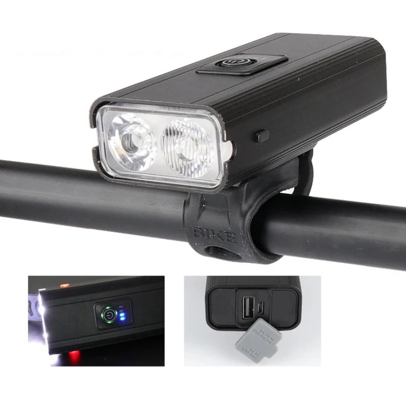 

Super Bright 2 LEDs Bike Light USB Waterproof Bicycle Front Light with Indicator U50A