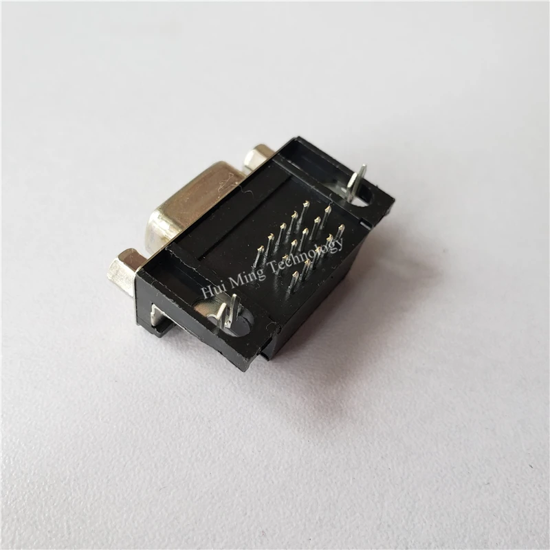 25pcs Black HDR15 female body long curved welding plug VGA socket three rows DB15 DR15 hole 90 degree needle | Обустройство дома