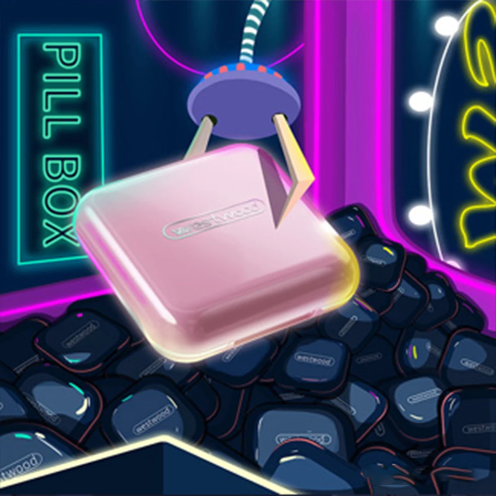 Водонепроницаемый пластиковый бокс с 4 отделениями для хранения лекарственных