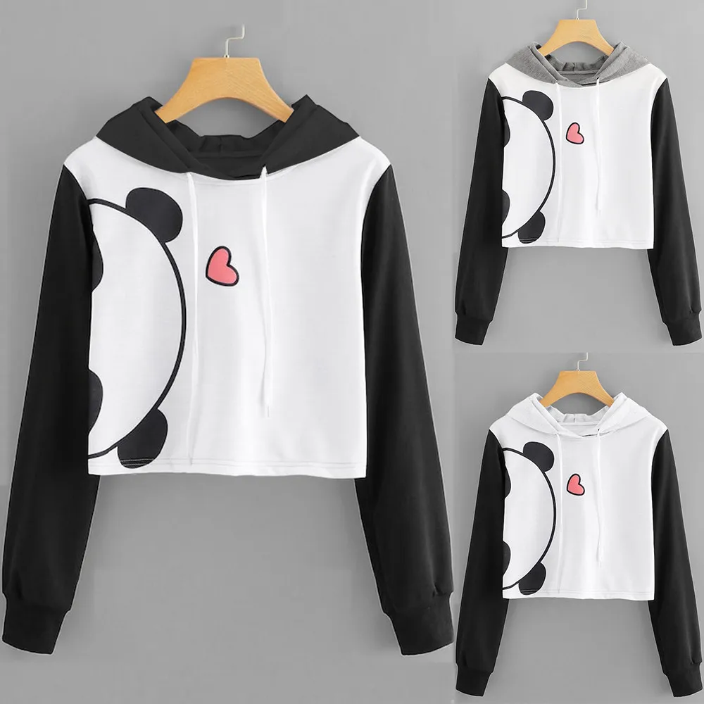 Женский свитер с животным принтом длинным рукавом и капюшоном женский