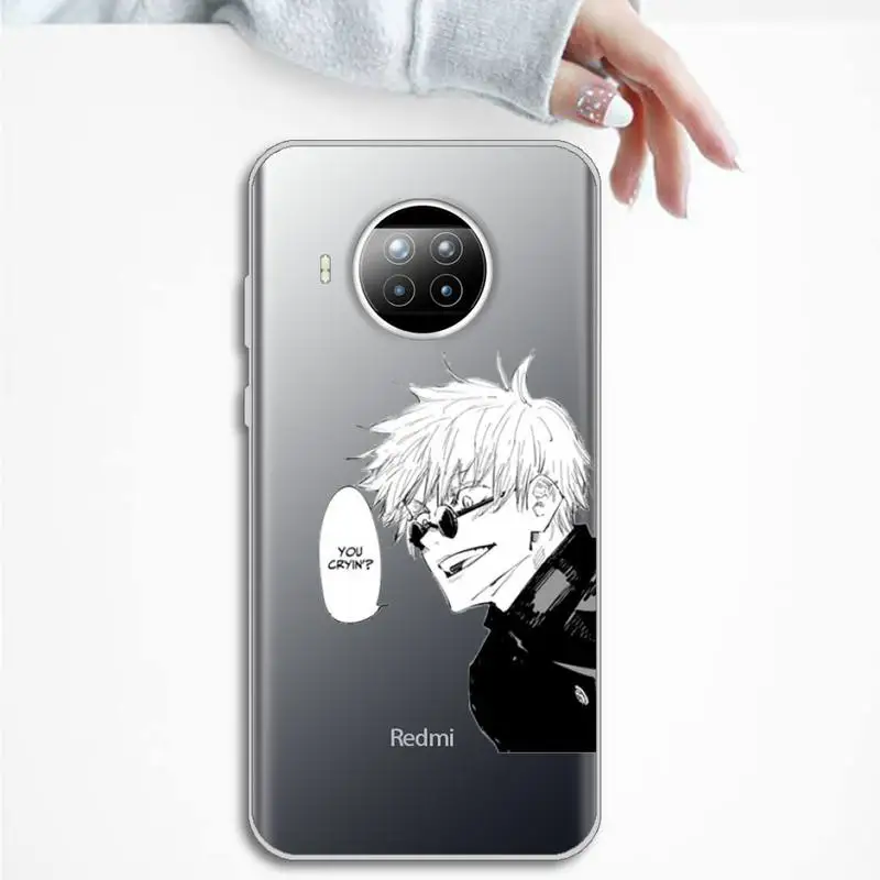 

Cute Japan Anime Jujutsu Kaisen Gojo Phone Case Transparent for Xiaomi mi Redmi note 10 t 8 9 pro lite 11 Samsung S 8 9 10 20