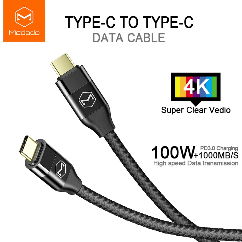 Кабель для передачи данных Mcdodo USB 3 1 Type C к ноутбука MacBook Pro 100 Вт PD3.0 Quick Charge 4 0 Samsung