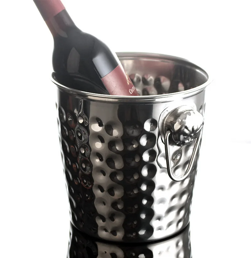 Кожаное ведро для льда из нержавеющей стали KTV ведра с зажимом крышки щипцы