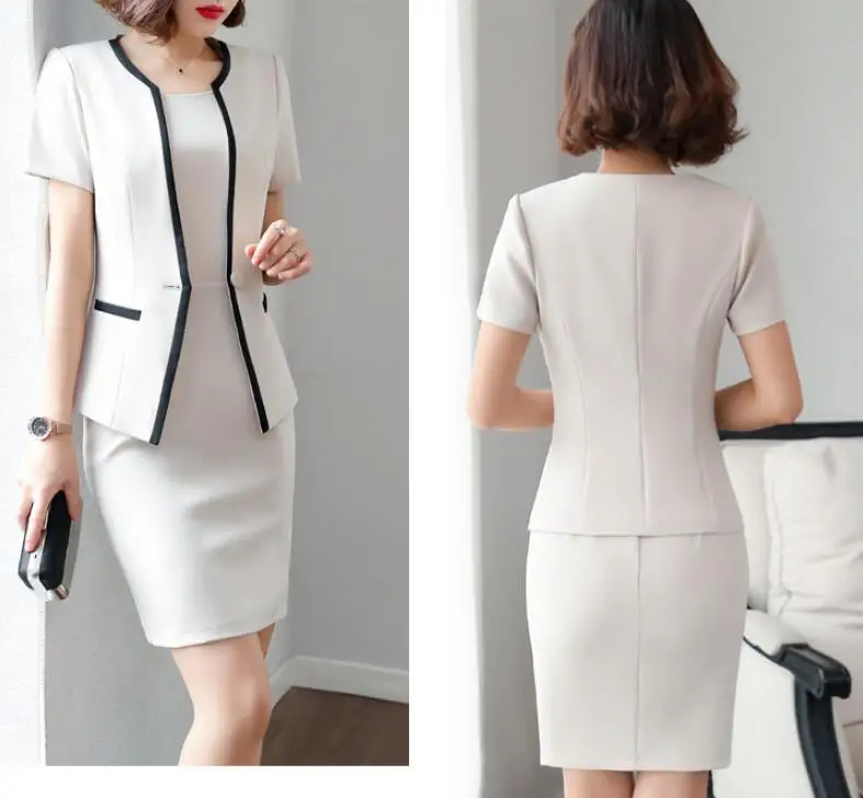 

Suits Office Ladies Wear Work Formal Business Two Piece Set Plus Size 5XL Elegant Design Summer Blazer Dress Women Uniform