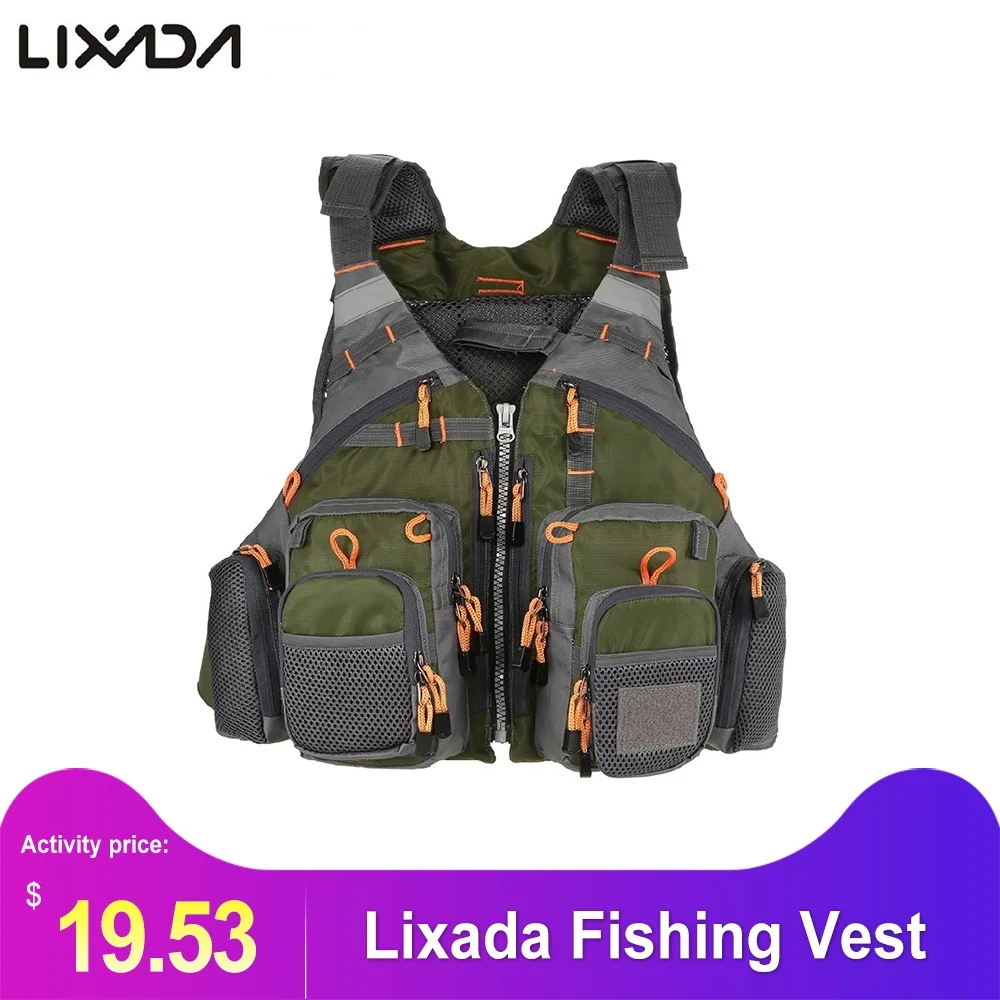 Lixada, жилет для рыбалки, для мужчин, для улицы, дышащий, безопасный спасательный жилет, для ловли нахлыстом, куртка, приталенное пальто, жилет, утилита, плавающая мужская одежда