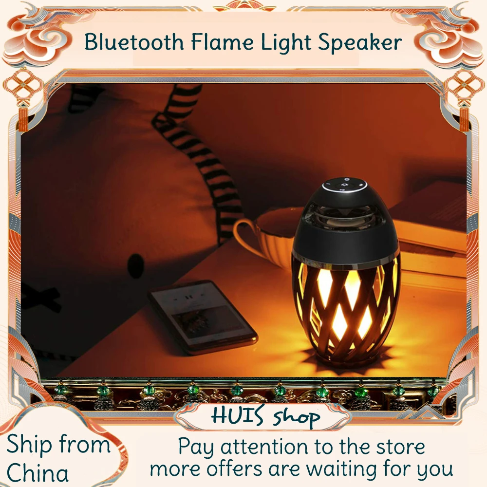 

Bluetooth Speaker LED Flame Light Speakers Portable Loudspeaker Wireless Outdoor Player Party Car Subwoofer Atmosphere Light