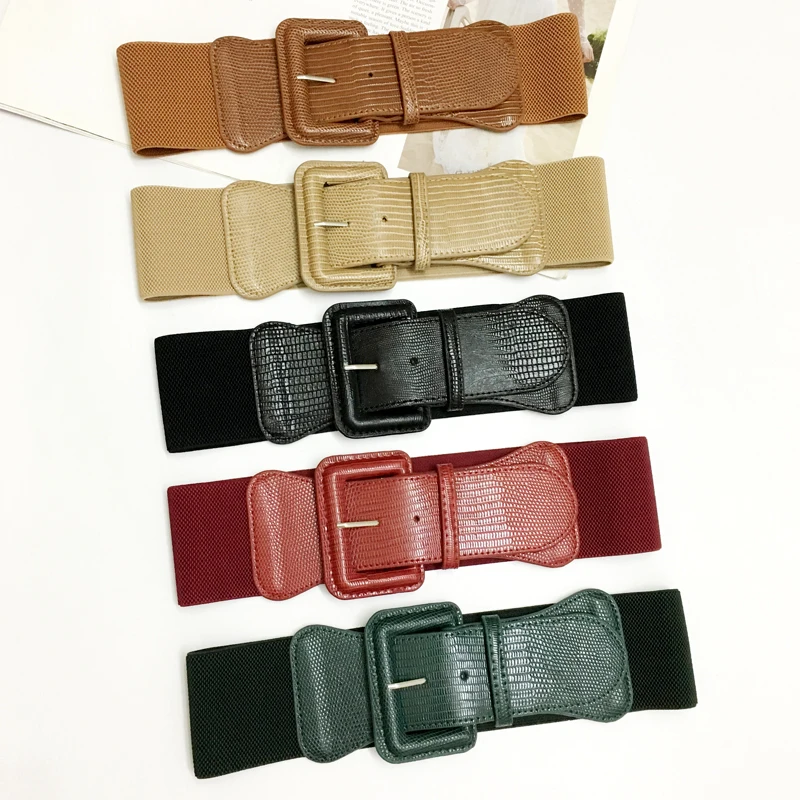 

2020 Spring Pu Leather Wide Belt Personality Women Fashion Tide All-match Winter Autumn Lluxury Belt Female
