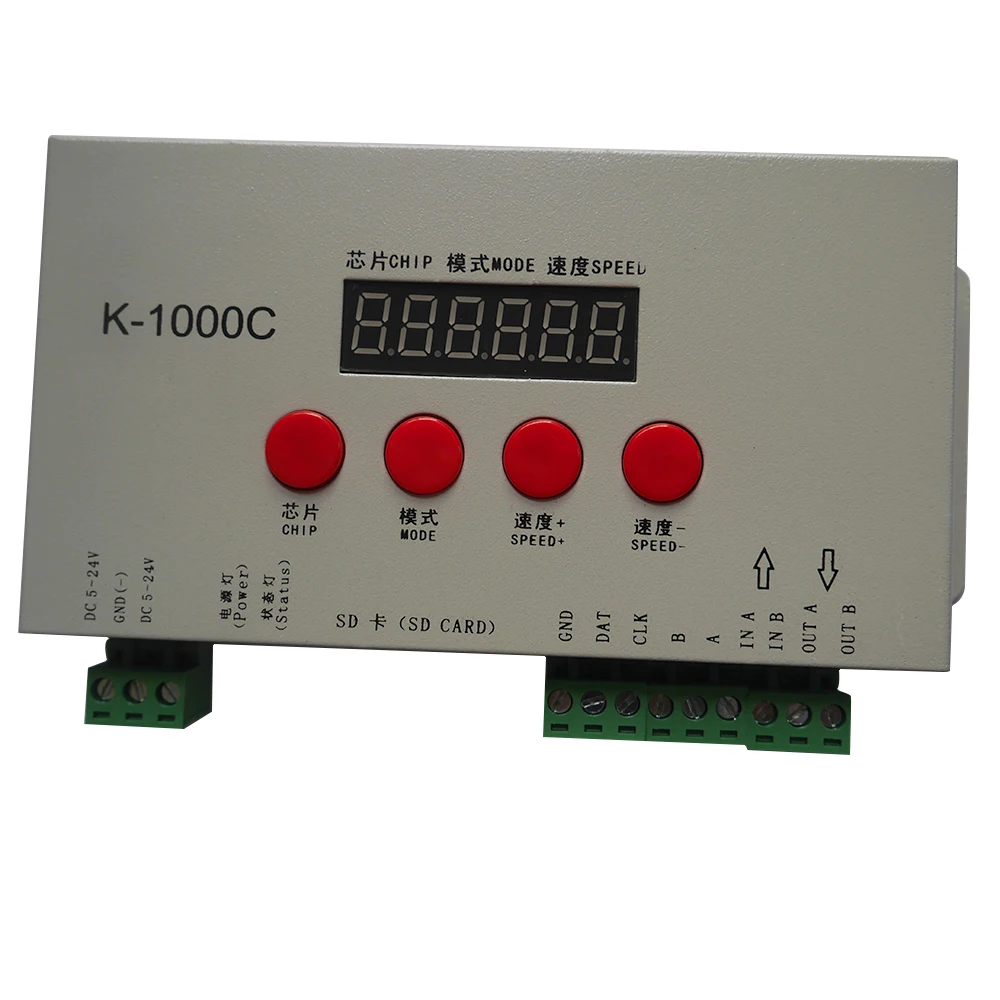 K-1000C (T-1000S Обновлено) контроллер K1000C WS2812B WS2811 APA102 T1000S WS2813 светодиодный программный
