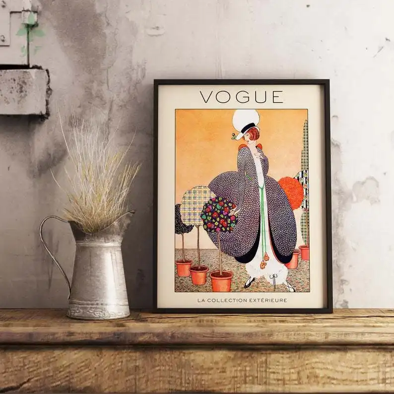

Винтажная Обложка журнала Vogue, плакат, печать, дизайн интерьера, Настенный декор