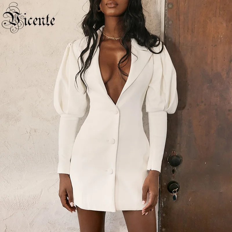 VC все Бесплатная доставка Новое поступление белое платье с длинными рукавами