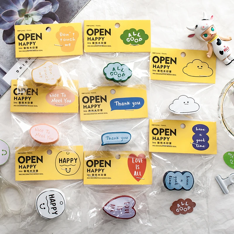 8 видов конструкций INS стиль милый нерегулярный деревянный резиновый штамп для