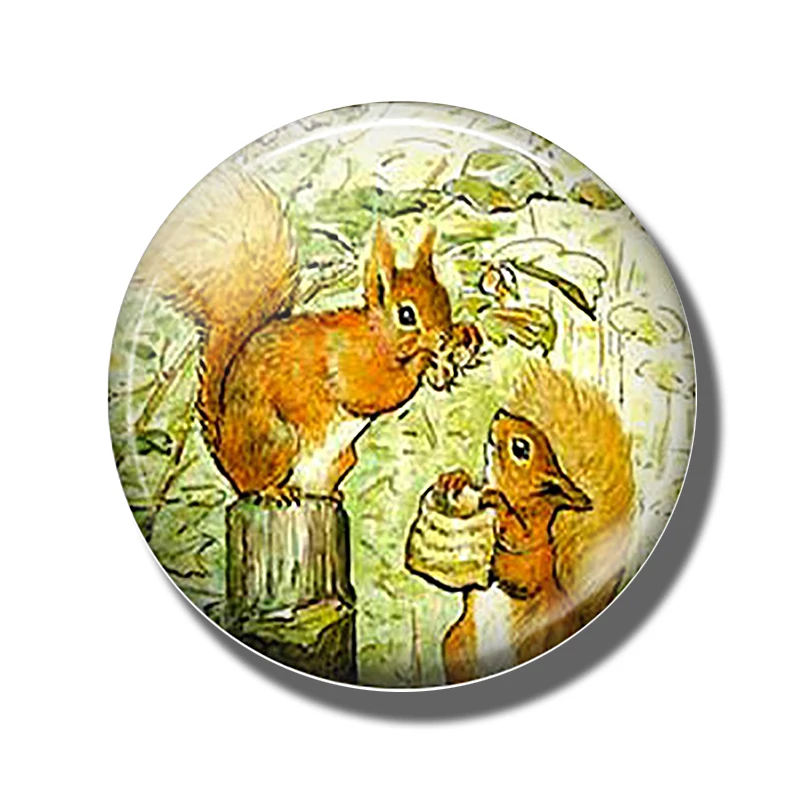 PACK OF 1 Петух Сова овца слон Павлин лошадь магниты на холодильник для детей 30 мм стеклянные круглые магнитные наклейки Животные декоративный холодильник - Цвет: PACK OF 1