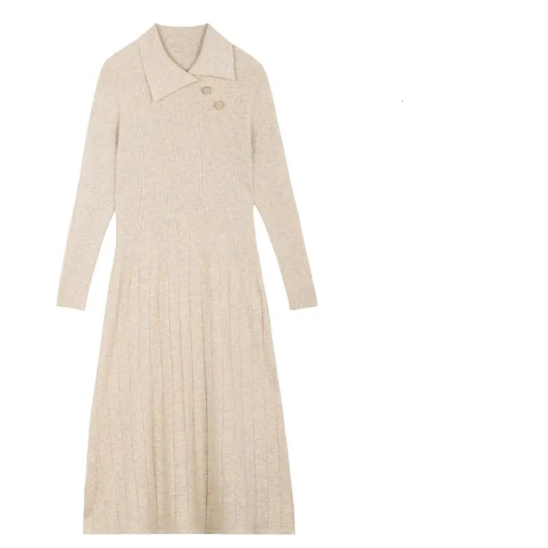 

Genayooa Solid Knitted Dresses Autumn Winter Midi Dress Long Sleeves Slim Black Sweater Dress Women Elegant Vestidos Korean
