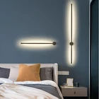 Современный светодиодный настенный светильник для ванной комнаты, золотистыйчерный настенный светильник для ванной комнаты, акриловый зеркальный светильник 0,6-1,4 м, лампа для зеркала, внутреннее освещение