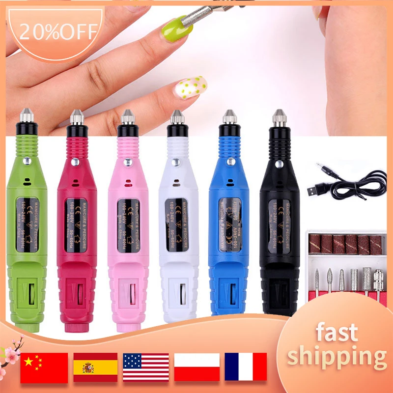 

Electric Nail Drill Acrylic Nail Tools Professional Portable Electric Nail Kit Nail File Nail Tips Manicure Pedicure Machineset