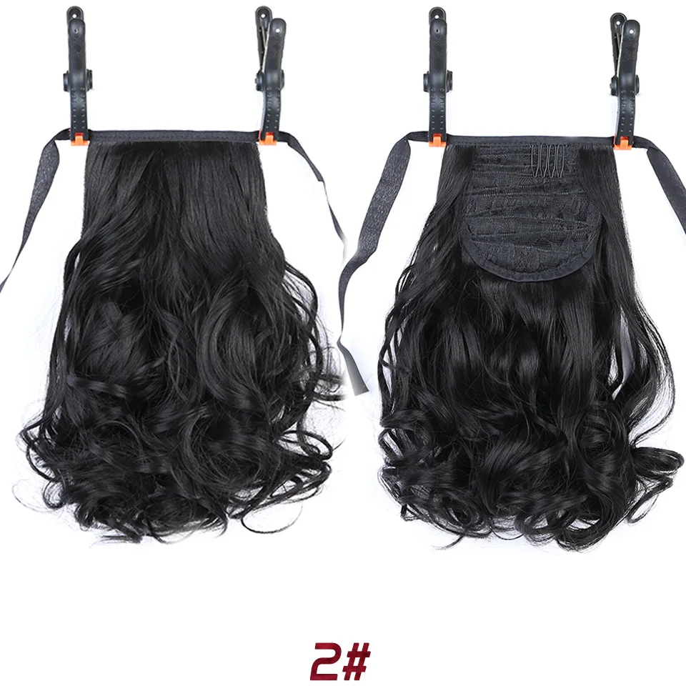 

WEILAI Heat Resistant Synthetic Short Curly Ponytail Black Gold Brown hair bow scrunchie Synthetic Ponytails For White woman