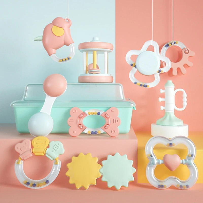 

Baby Toys 0-6-12 Months Newborn Hand Hold Shaking Bell Baby Rattle Teething Toys Gift for Baby & Infant Interactive Toy