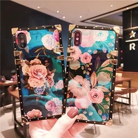 fashion blu ray flower phone case for iphone 12 mini 11 12 pro max xs max xr 7 8 plus 12 pro phone case with stand back cover
