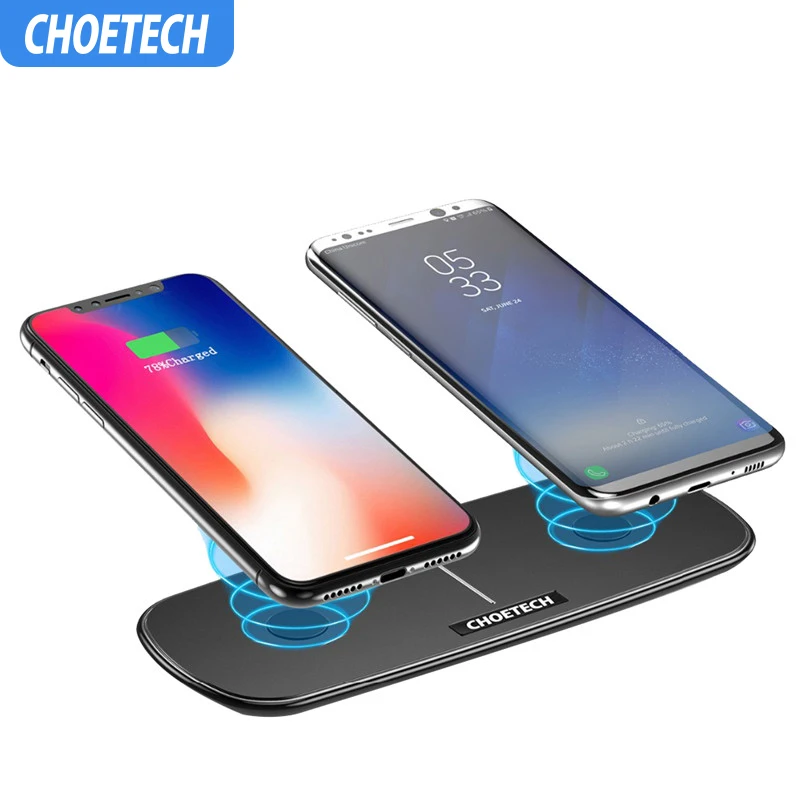 CHOETECH QI USB-C двойное Беспроводное зарядное устройство для samsung S6 S7 Edge S8 S9 Plus Note 9