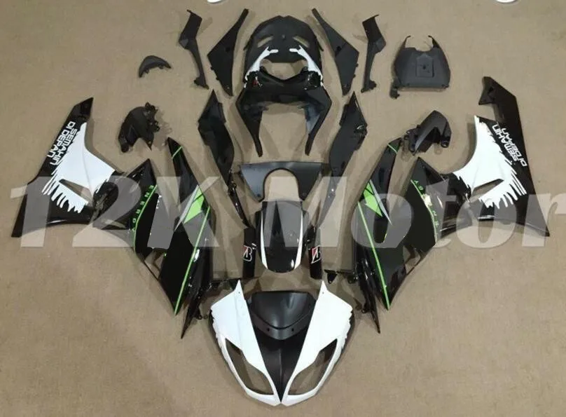 

Новый ABS весь обтекатели комплект подходит для kawasaki Ninja ZX6R 636 2009 2010 2011 2012 6R 09, 10, 11, 12, ZX-6R кузов женский костюм из двух вещей черно-белый