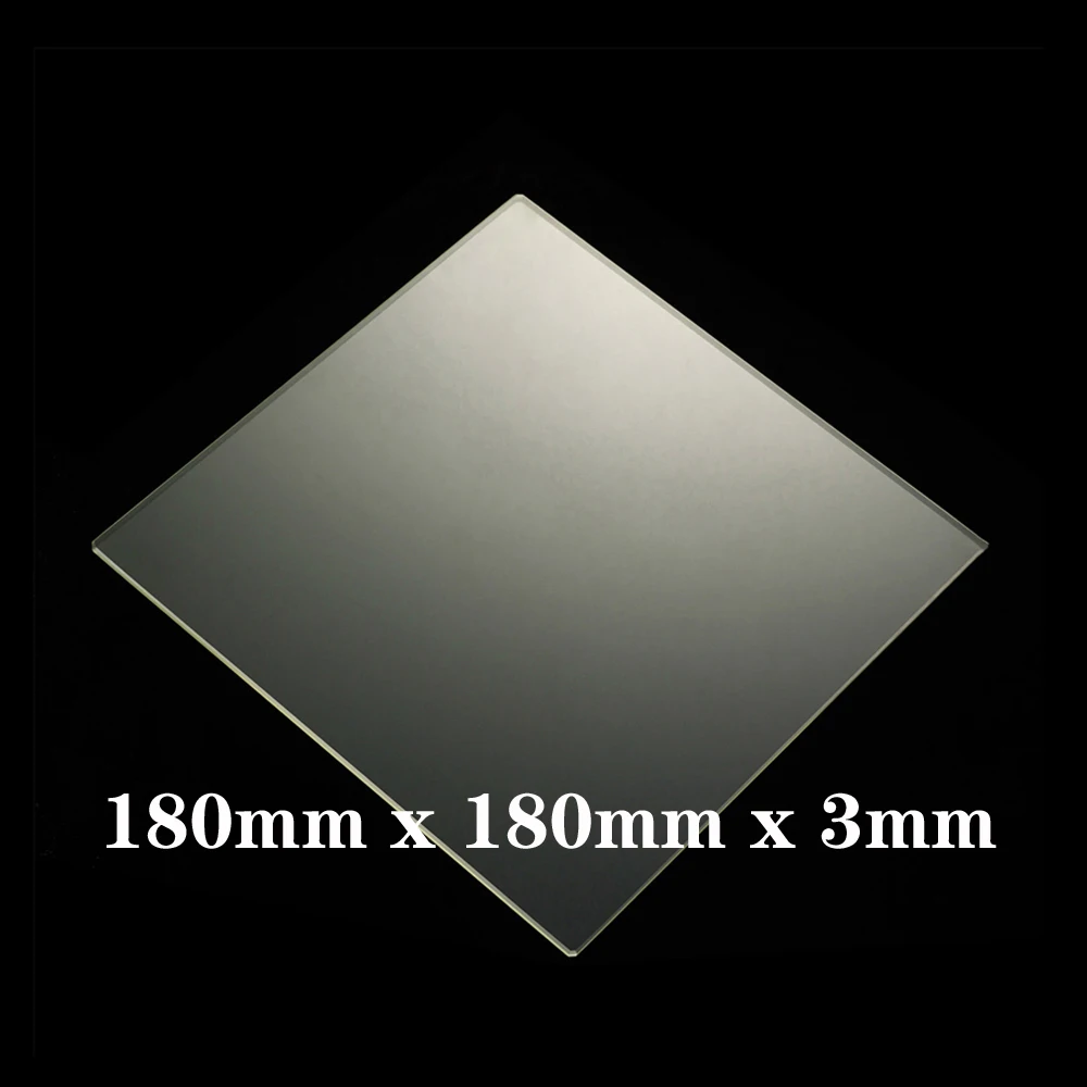

180mm x 180 x 3mm Borosilicate Glass Plate/Bed for Mini 3D Printer Build Surface (180x180x3mm, 180x180)