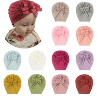 new fashion baby hat for girl boy cotton baby beanie cap with bow elastic kids hats infant toddler accessories baby boy hat