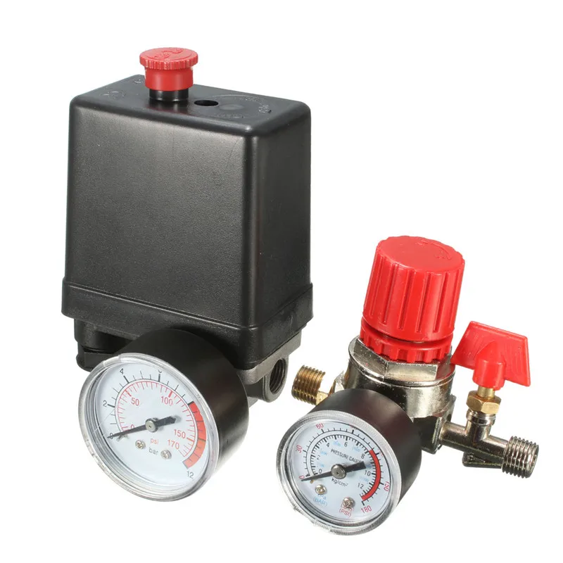 Регулируемый воздушный регулятор клапан компрессора 7 25-125 PSI 15 А 240 В/переменного