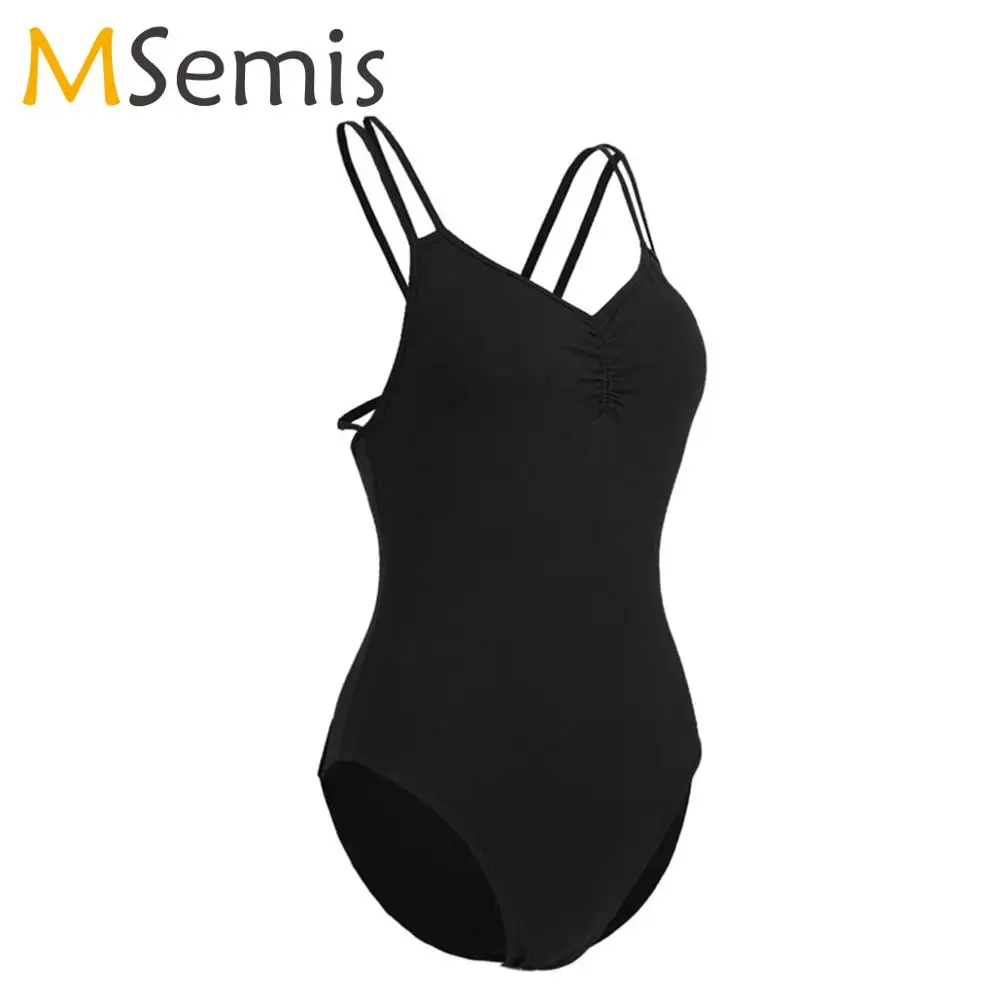 Женский купальник с бретельками MSemis гимнастическое трико перекрещивающимися