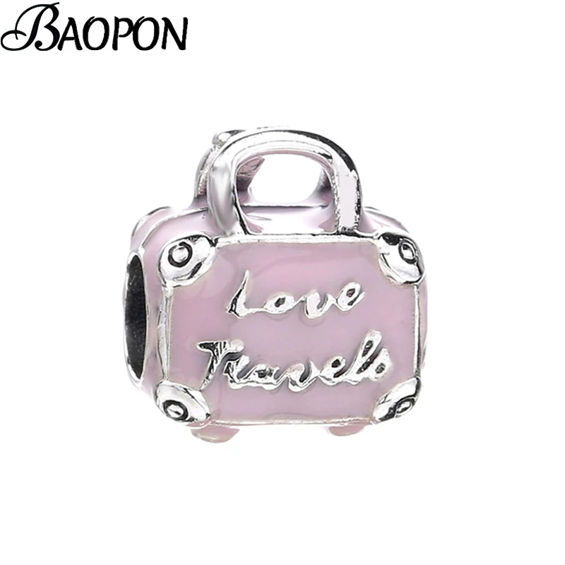 BAOPON 2 шт./лот розовая эмалированная Подвеска для сумки шармы бусины подходят